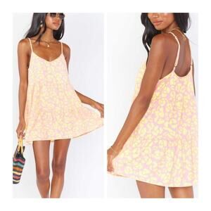 Show Me Your Mumu Mini Dress Yellow & Pink Cheetah Print